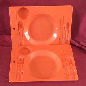 Two Plastic Food Trays